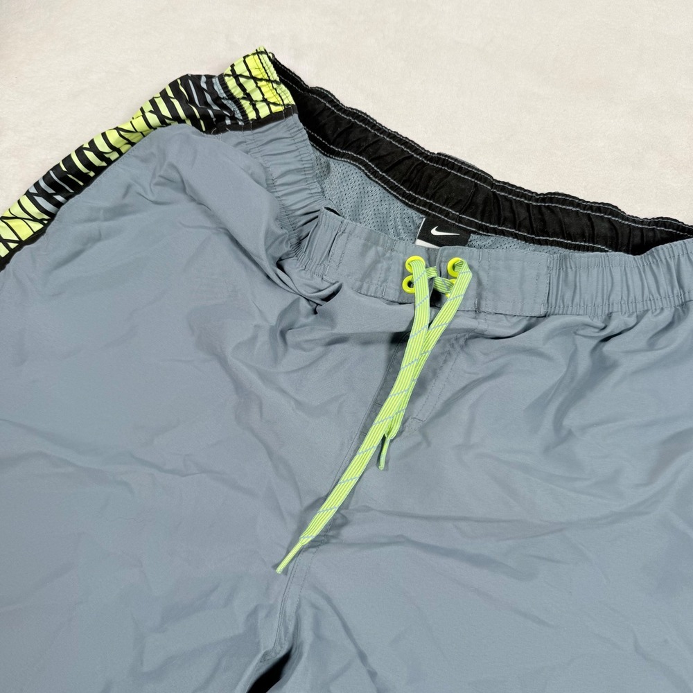 Nike Mens Swim Trunks Grey Neon Yellow Black Graphic Board Shorts XXL 643144-457